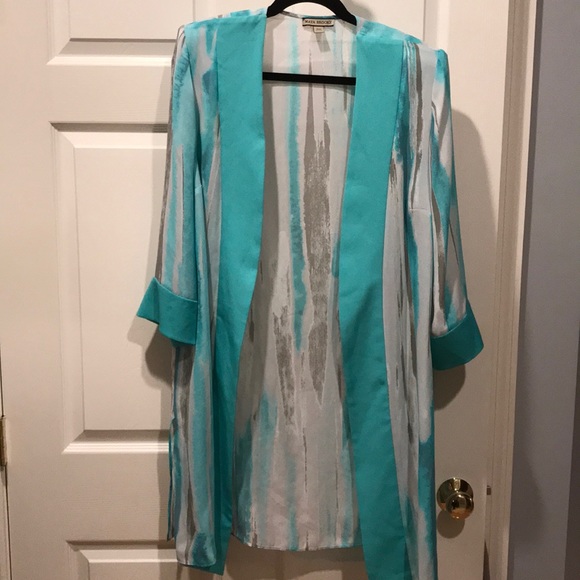 maya brooke Jackets & Blazers - Beautiful aqua duster length jacket